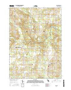 Winn Michigan Current topographic map, 1:24000 scale, 7.5 X 7.5 Minute, Year 2016