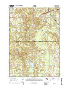 Woods Michigan Current topographic map, 1:24000 scale, 7.5 X 7.5 Minute, Year 2017