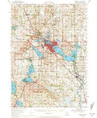 Albert Lea Minnesota Historical topographic map, 1:62500 scale, 15 X 15 Minute, Year 1954