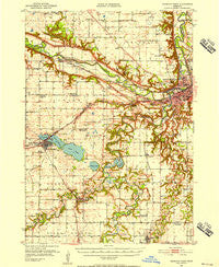 Mankato West Minnesota Historical topographic map, 1:62500 scale, 15 X 15 Minute, Year 1951