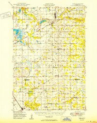 Pierz Minnesota Historical topographic map, 1:62500 scale, 15 X 15 Minute, Year 1950
