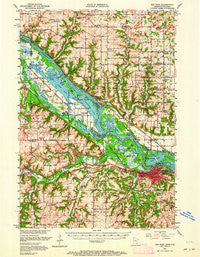 Red Wing Minnesota Historical topographic map, 1:62500 scale, 15 X 15 Minute, Year 1952
