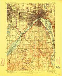St. Paul Minnesota Historical topographic map, 1:62500 scale, 15 X 15 Minute, Year 1896