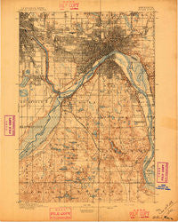 St. Paul Minnesota Historical topographic map, 1:62500 scale, 15 X 15 Minute, Year 1896
