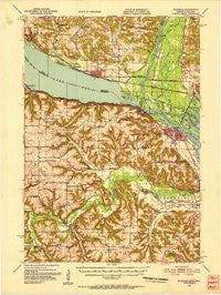 Wabasha Minnesota Historical topographic map, 1:62500 scale, 15 X 15 Minute, Year 1951