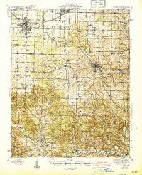 Aurora Missouri Historical topographic map, 1:62500 scale, 15 X 15 Minute, Year 1945