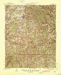 Ava Missouri Historical topographic map, 1:62500 scale, 15 X 15 Minute, Year 1945