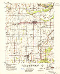 Charleston Missouri Historical topographic map, 1:62500 scale, 15 X 15 Minute, Year 1954