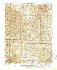 Edgar Springs Missouri Historical topographic map, 1:62500 scale, 15 X 15 Minute, Year 1945