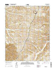 Exeter Missouri Current topographic map, 1:24000 scale, 7.5 X 7.5 Minute, Year 2015