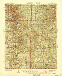 Gatewood Missouri Historical topographic map, 1:62500 scale, 15 X 15 Minute, Year 1945