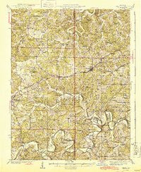 Gerald Missouri Historical topographic map, 1:62500 scale, 15 X 15 Minute, Year 1944