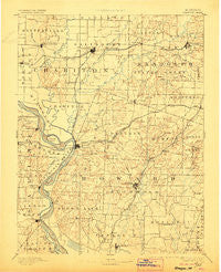 Glasgow Missouri Historical topographic map, 1:125000 scale, 30 X 30 Minute, Year 1890