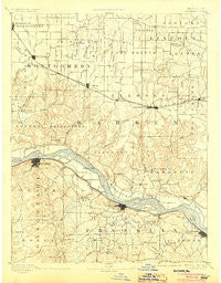 Hermann Missouri Historical topographic map, 1:125000 scale, 30 X 30 Minute, Year 1890
