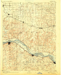 Hermann Missouri Historical topographic map, 1:125000 scale, 30 X 30 Minute, Year 1890