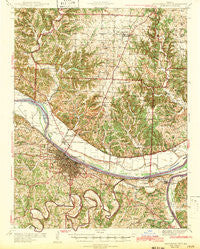 Jefferson City Missouri Historical topographic map, 1:62500 scale, 15 X 15 Minute, Year 1942
