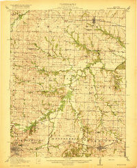 Knobnoster Missouri Historical topographic map, 1:62500 scale, 15 X 15 Minute, Year 1917