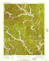 Lesterville Missouri Historical topographic map, 1:62500 scale, 15 X 15 Minute, Year 1943