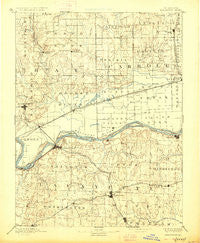 Lexington Missouri Historical topographic map, 1:125000 scale, 30 X 30 Minute, Year 1889