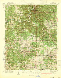Long Lane Missouri Historical topographic map, 1:62500 scale, 15 X 15 Minute, Year 1942