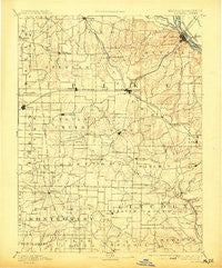 Louisiana Missouri Historical topographic map, 1:125000 scale, 30 X 30 Minute, Year 1890