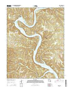Mincy Missouri Current topographic map, 1:24000 scale, 7.5 X 7.5 Minute, Year 2015