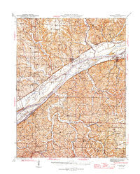 Mokane Missouri Historical topographic map, 1:62500 scale, 15 X 15 Minute, Year 1945