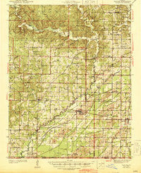 Naylor Missouri Historical topographic map, 1:62500 scale, 15 X 15 Minute, Year 1944