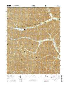 Oates Missouri Current topographic map, 1:24000 scale, 7.5 X 7.5 Minute, Year 2015
