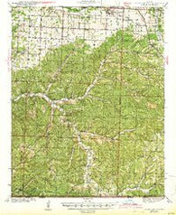 Rocky Comfort Missouri Historical topographic map, 1:62500 scale, 15 X 15 Minute, Year 1943