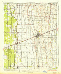 Sikeston Missouri Historical topographic map, 1:62500 scale, 15 X 15 Minute, Year 1934