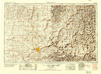 Springfield Missouri Historical topographic map, 1:250000 scale, 1 X 2 Degree, Year 1954