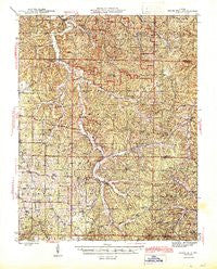 Stone Hill Missouri Historical topographic map, 1:62500 scale, 15 X 15 Minute, Year 1945