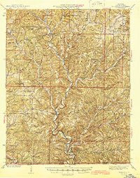 Thornfield Missouri Historical topographic map, 1:62500 scale, 15 X 15 Minute, Year 1945