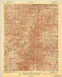 Topaz Missouri Historical topographic map, 1:62500 scale, 15 X 15 Minute, Year 1941