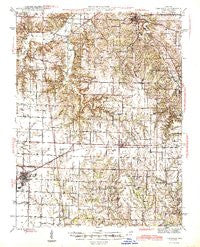 Vandalia Missouri Historical topographic map, 1:62500 scale, 15 X 15 Minute, Year 1945