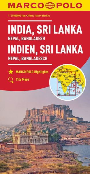 Buy map India : Nepal, Bhutan, Bangladesh, Sri Lanka