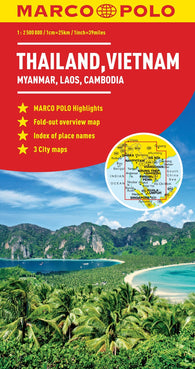 Buy map Thailand, Vietnam, Myanmar, Laos and Cambodia