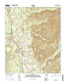 Amory SW Mississippi Current topographic map, 1:24000 scale, 7.5 X 7.5 Minute, Year 2015