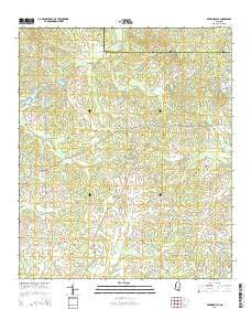 Brownsville Mississippi Current topographic map, 1:24000 scale, 7.5 X 7.5 Minute, Year 2015