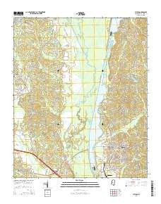 Fulton Mississippi Current topographic map, 1:24000 scale, 7.5 X 7.5 Minute, Year 2015
