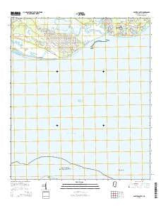 Gautier South Mississippi Current topographic map, 1:24000 scale, 7.5 X 7.5 Minute, Year 2015