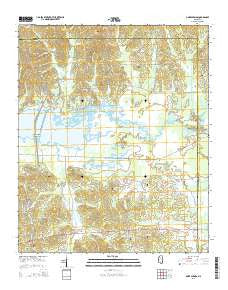 Gore Springs Mississippi Current topographic map, 1:24000 scale, 7.5 X 7.5 Minute, Year 2015