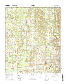 Houston West Mississippi Current topographic map, 1:24000 scale, 7.5 X 7.5 Minute, Year 2015