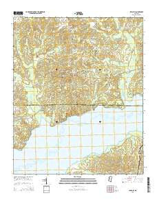 Laws Hill Mississippi Current topographic map, 1:24000 scale, 7.5 X 7.5 Minute, Year 2015