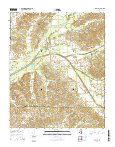 Lewisburg Mississippi Current topographic map, 1:24000 scale, 7.5 X 7.5 Minute, Year 2015