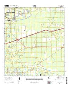 Logtown Mississippi Current topographic map, 1:24000 scale, 7.5 X 7.5 Minute, Year 2015