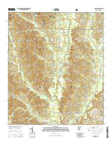 Louin SW Mississippi Current topographic map, 1:24000 scale, 7.5 X 7.5 Minute, Year 2015