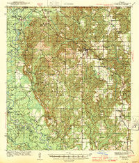 Lucedale Mississippi Historical topographic map, 1:62500 scale, 15 X 15 Minute, Year 1943