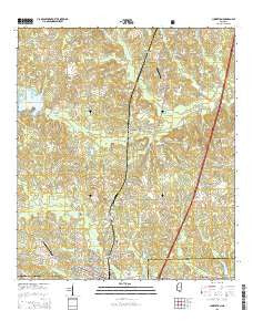 Lumberton Mississippi Current topographic map, 1:24000 scale, 7.5 X 7.5 Minute, Year 2015